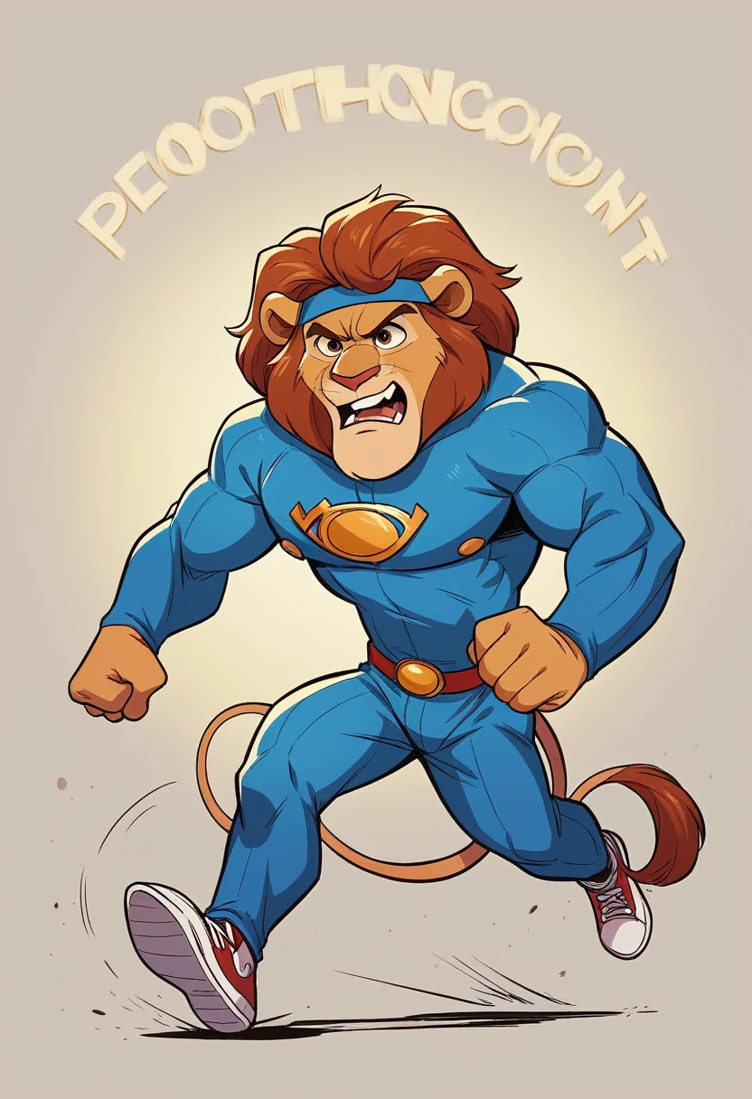 name: “FitLeo” : Lioness animal To represent strength and exclusivity. The image of a golden lioness can convey power and elegance.golden girl wearing a headband and a pair of running shoes, Conveying strength and elegance. colors,Golden for the lion, reflecting the exclusivity.Personalidade:friendly, energetic, and always ready to help achieve fitness goals and promote sustainable fashion. disney pixar style, high qualiy, best qualityer.