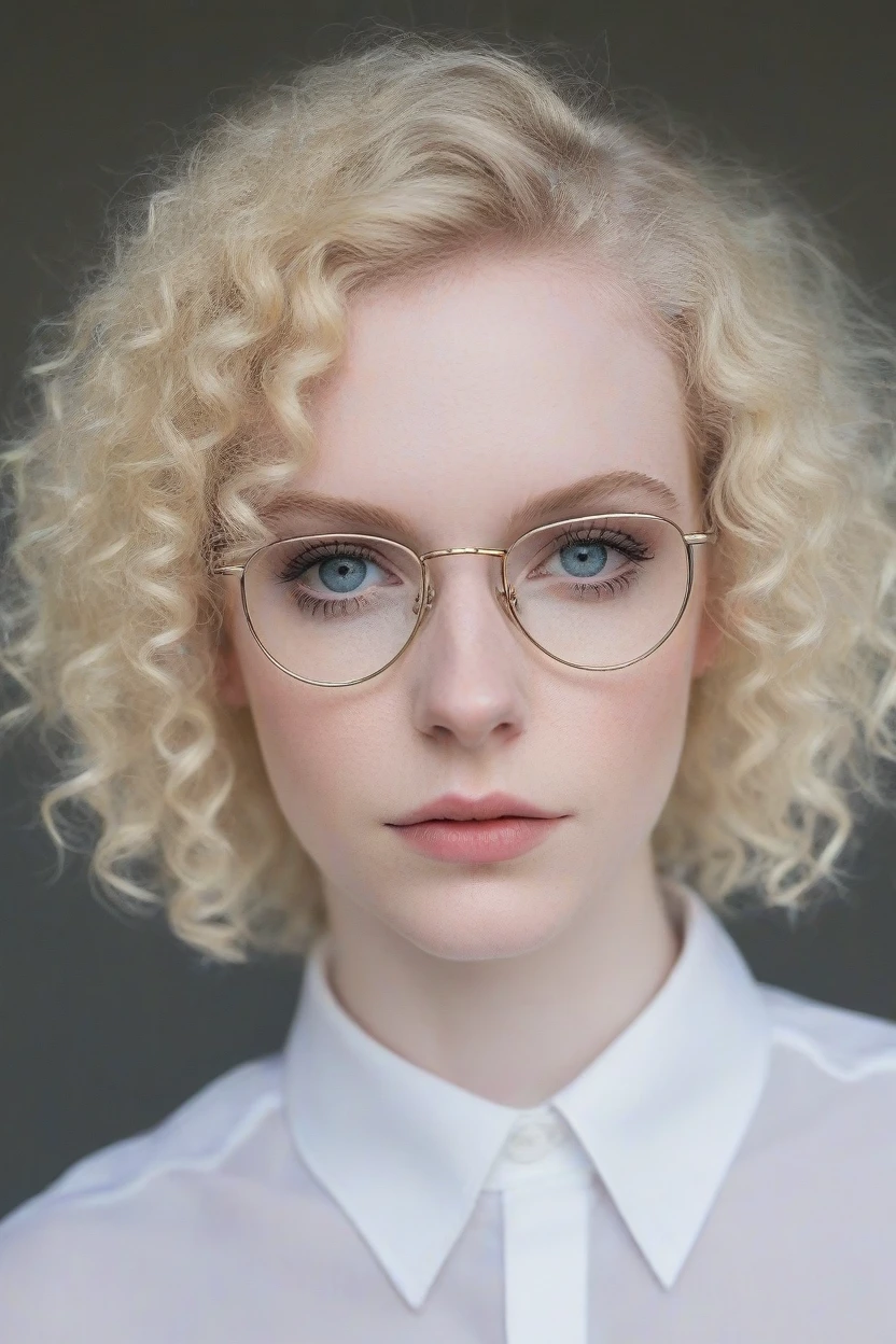 a close-up of a woman with glasses on her head and a shirt on, amaranth, better known as amaranth, blonde goddess, neckline, pale and light skin!!, young beautiful amaranth, pale skin curly blonde hair, with pale skin, soft pale white skin, pale white skin, pale gothic beauty, very pale white skin cuerpo completo