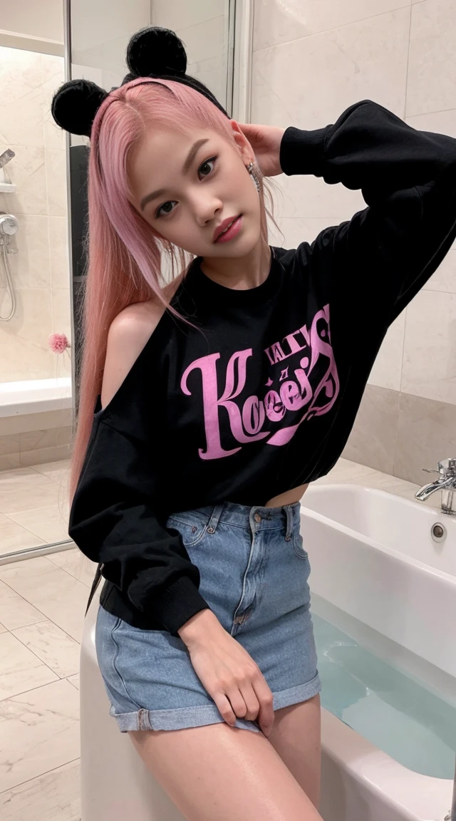 Rosè from blackpink as a punk girl who never bathes