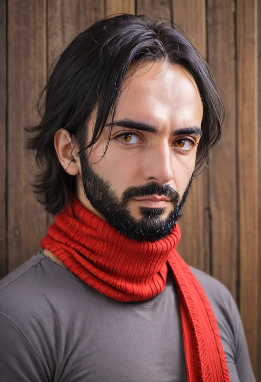 there is a man with a red scarf around his neck, taken in the early 2020s, Aykut Aydogdu, Eytan Zana, instagram mail, mother mustard, 4 0 year old man, profile headshot, Professional profile photo, punishment, andres rios,  mail, Mohamed Reda, reddit mail