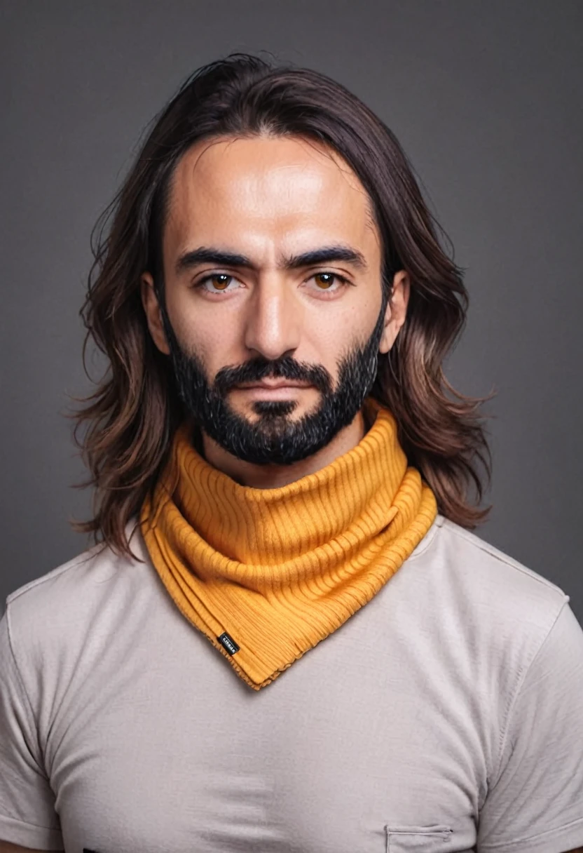 there is a man with a red scarf around his neck, taken in the early 2020s, Aykut Aydogdu, Eytan Zana, instagram mail, mother mustard, 4 0 year old man, profile headshot, Professional profile photo, punishment, andres rios, mail, Mohamed Reda, reddit mail