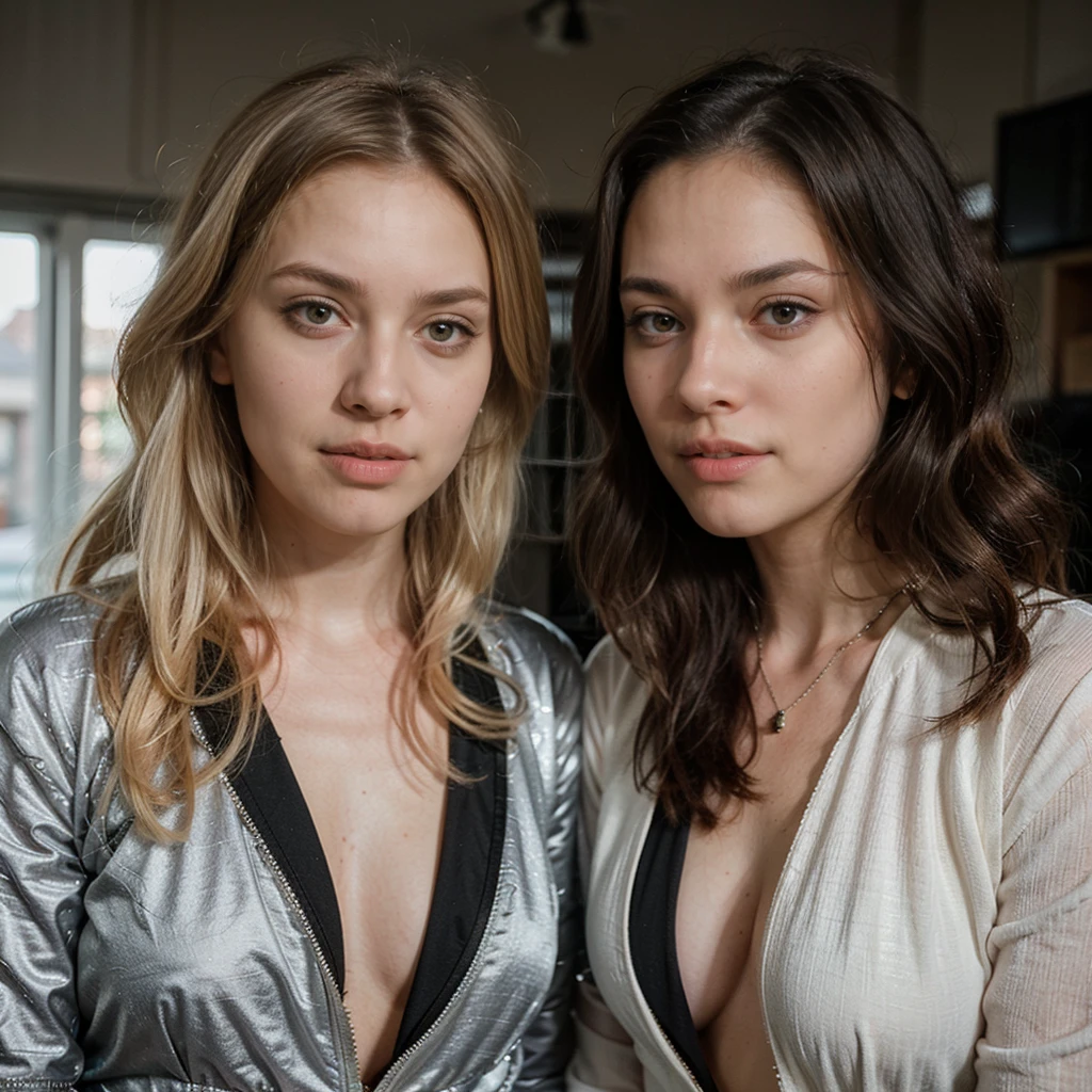 Two 23 year old female blondes, tik tok influencers, kissing