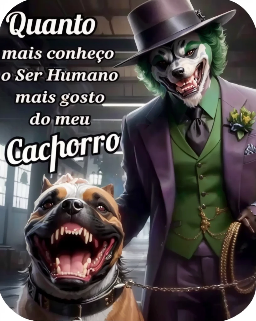 a close up of a dog wearing a suit and a hat with a Palhaço on it, Palhaço, por Nándor Katona, the Palhaço, imagens, o batman que ri, from Palhaço (2019), icaro carvalho, bonito, Palhaço smile, por Altichiero, as the Palhaço, bolsonaro