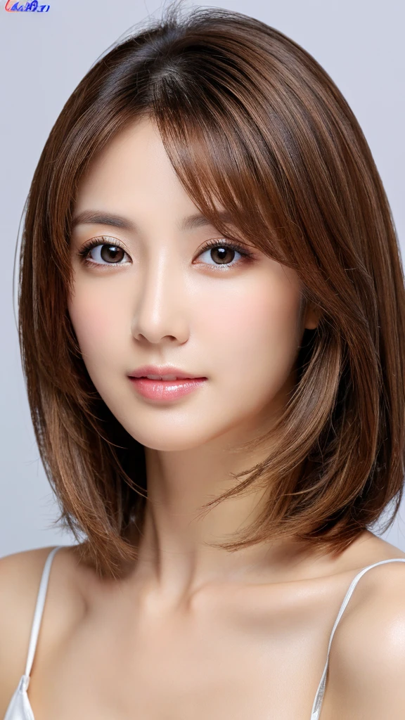 masterpiece、highest quality、High resolution、table top、wallpaper、realistic、bright lighting、professional lighting、face light、smooth lighting、japanese woman、adult、Beautiful woman、action、gravure、sexy、poor、super beautiful、beautiful skin、beautiful and detailed eyes、detailed face、slim、Moderately、short hair、brunette colored hair、brown eyes、look at the camera、Let&#39;s play the ukulele、