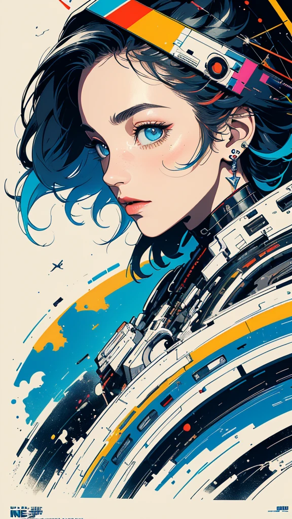 (((masterpiece, highest quality))),(((solo:1.2))),(((1girl:1.2))),32k wallpaper, very detailed, poster, vintage science fiction,(((((geometric cinematic movie poster))))), ((bauhaus)),(shape),(((abstract))),(mid century modern),movie poster,(((((portfolio))))),(((((Close-up))))),(((((bust up))))),((((more various angle)))),(((highlight))),Vast landscape,((((heterochromia)))),(((complete. detailed face))),(((Extremely talented))),(((most complecated machine))),(Colorful color scheme)