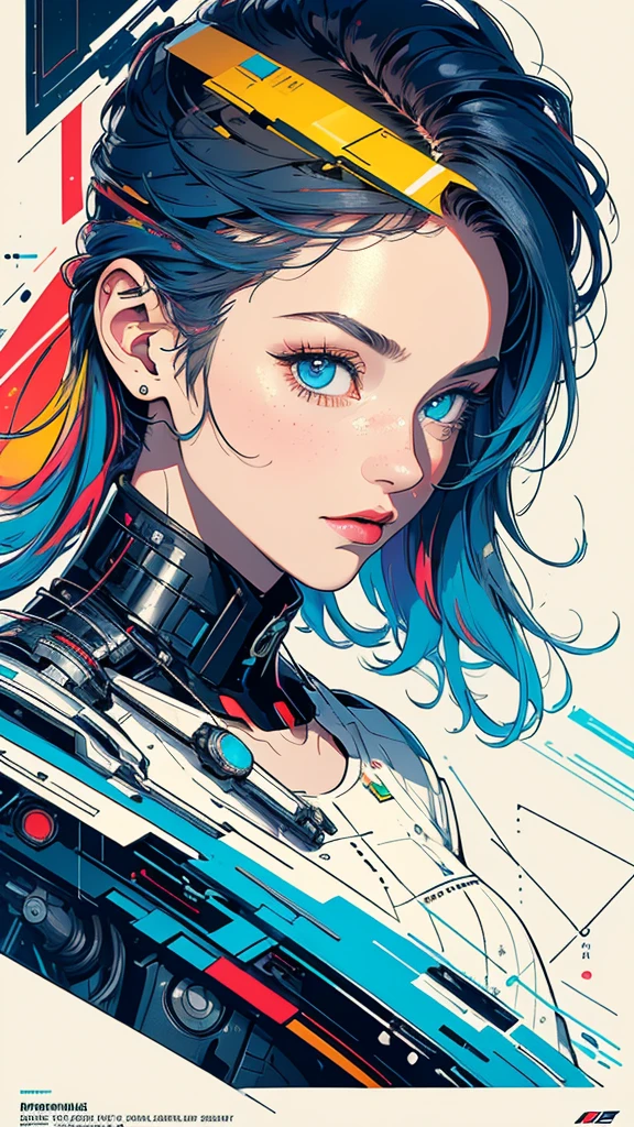 (((masterpiece, highest quality))),(((solo:1.2))),(((1girl:1.2))),32k wallpaper, very detailed, poster, vintage science fiction,(((((geometric cinematic movie poster))))), ((bauhaus)),(shape),(((abstract))),(mid century modern),movie poster,(((((portfolio))))),(((((Close-up))))),(((((bust up))))),((((more various angle)))),(((highlight))),Vast landscape,((((heterochromia)))),(((complete. detailed face))),(((Extremely talented))),(((most complecated machine))),(Colorful color scheme)