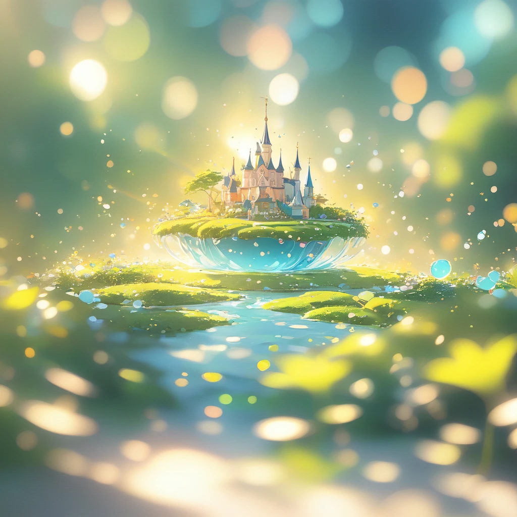 (masterpiece, Highest quality:1.2), Close-up of a cartoon castle on a green background, Cute numbers艺术, Beautiful and detailed digital art, 4K high resolution illustration wallpaper, Cute numbers, Blurred dream picture, 4K HD wallpaper illustration, Cute 3D rendering, Beautiful artistic illustration, 2D illustration, 2D illustration, Blurry dreamy illustration, Spectacular concept art. Bokeh .Ultra Wide Angle((Highest quality)), ((Intricate details)), ((Surrealism))(8k)