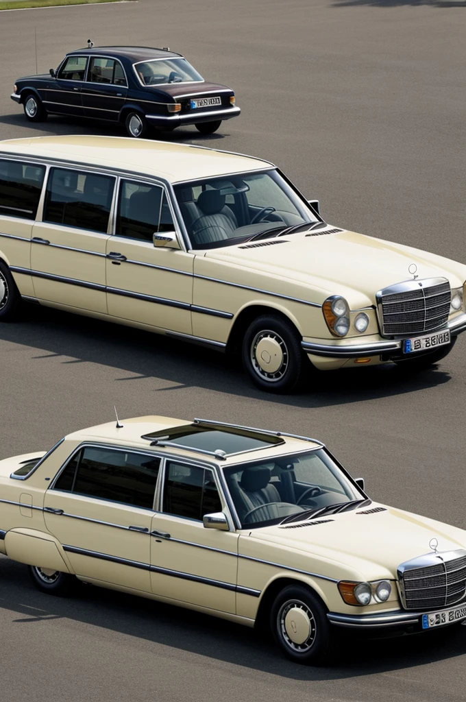 Create an image of a Mercedes 600 Pullman as a German taxi