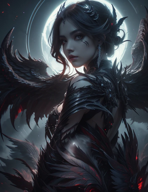 (best quality,4k,8k,highres,masterpiece:1.2),ultra-detailed,realistic:1.37,epic art,colorful scary angel,(Apterus:1.5),oil painting,angry eyes,dark wings,vibrant colors,mysterious background,heavenly atmosphere,glowing halo,intense emotions,expressive brushstrokes,haunting presence,ethereal beauty,foreboding shadows,ominous lighting,dramatic composition,demonic features,sharp and detailed feathers,distinctive textures,contrast between light and dark,awe-inspiring,otherworldly,divine,fantasy theme,mythological creature,impressive wingspan,dynamic pose,ominous clouds,fallen angel,intricate details,captivating,unforgettable,visually stunning, no text