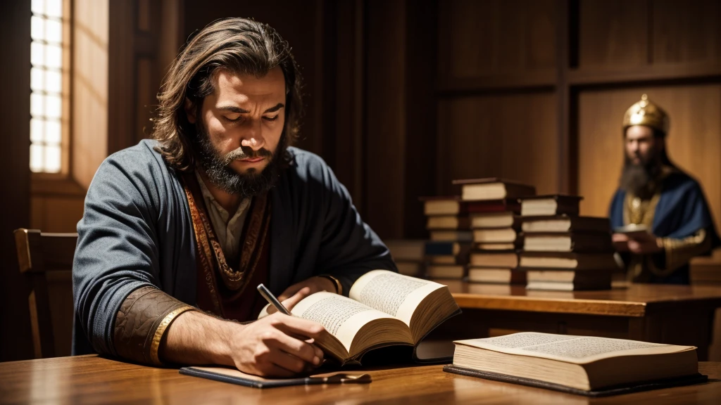 Saul the persecutor of Christians studying the Jewish scriptures with fervor and seriousness.