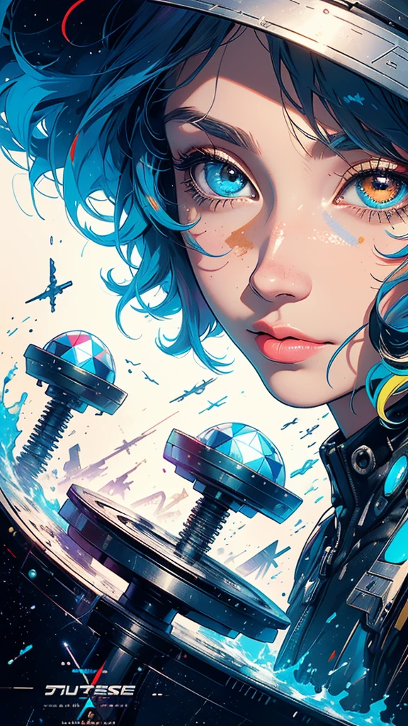 (((masterpiece, highest quality))),(((solo:1.2))),(((1girl:1.2))),32k wallpaper, very detailed, poster, vintage science fiction,(((((geometric cinematic movie poster))))), ((bauhaus)),(shape),(((abstract))),(mid century modern),movie poster,(((((portfolio))))),(((((Close-up))))),(((((bust up))))),((((more various angle)))),(((highlight))),Vast landscape,((((heterochromia)))),(((complete. detailed face))),(((Extremely talented))),(((most complecated machine))),(Colorful color scheme)