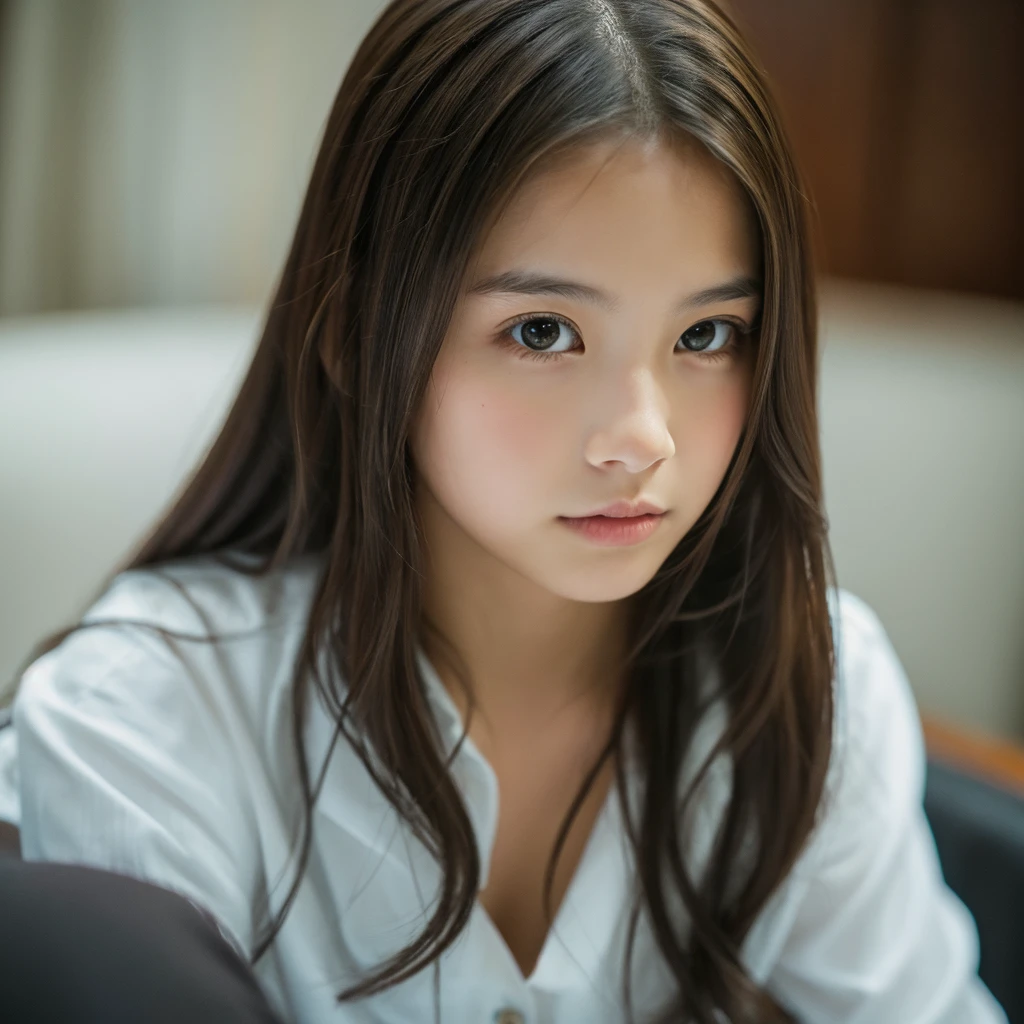Young girl, sexy, long hair, realistic