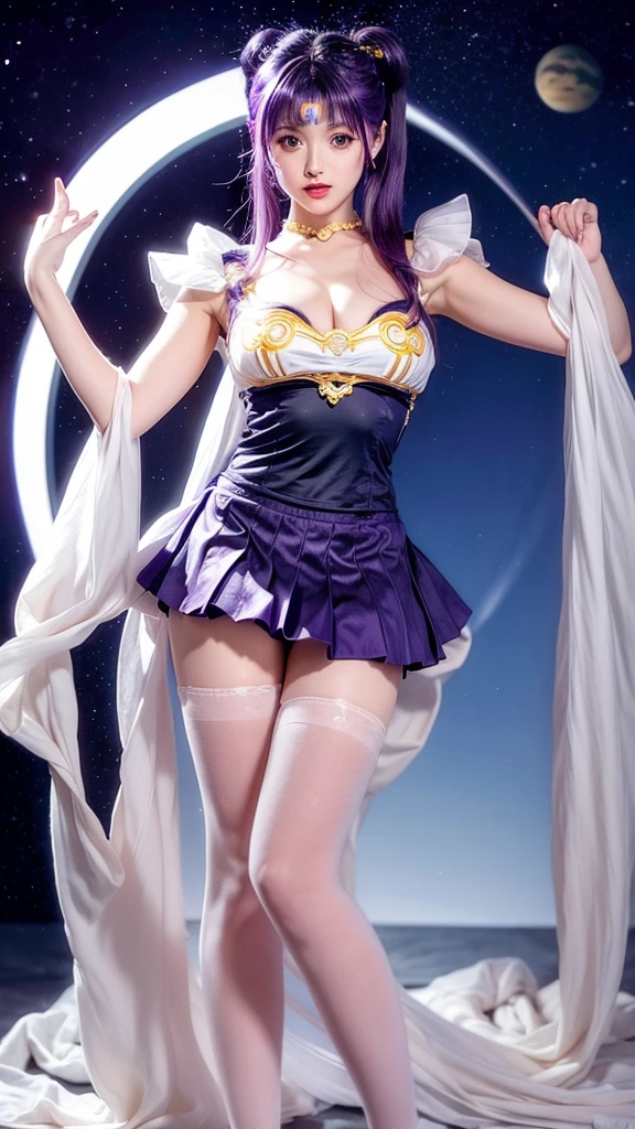 透け透けなSailor Moon、Transparent nipples、Big Tits、Sheer skirt、Sailor Moon、Pantyhose、Pussy line、Purple Hair