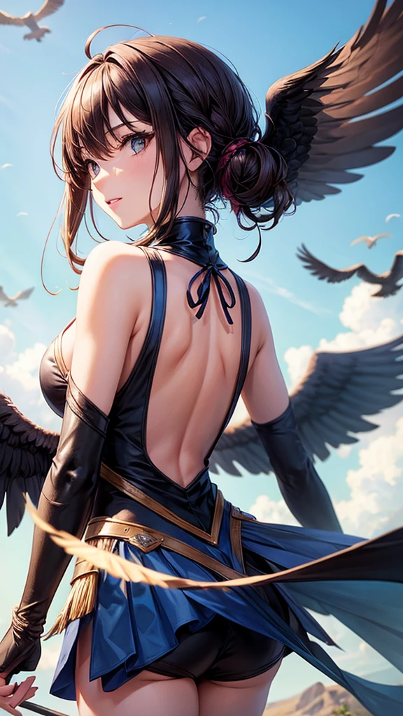 hero costume, for women who have an open back for bird wings