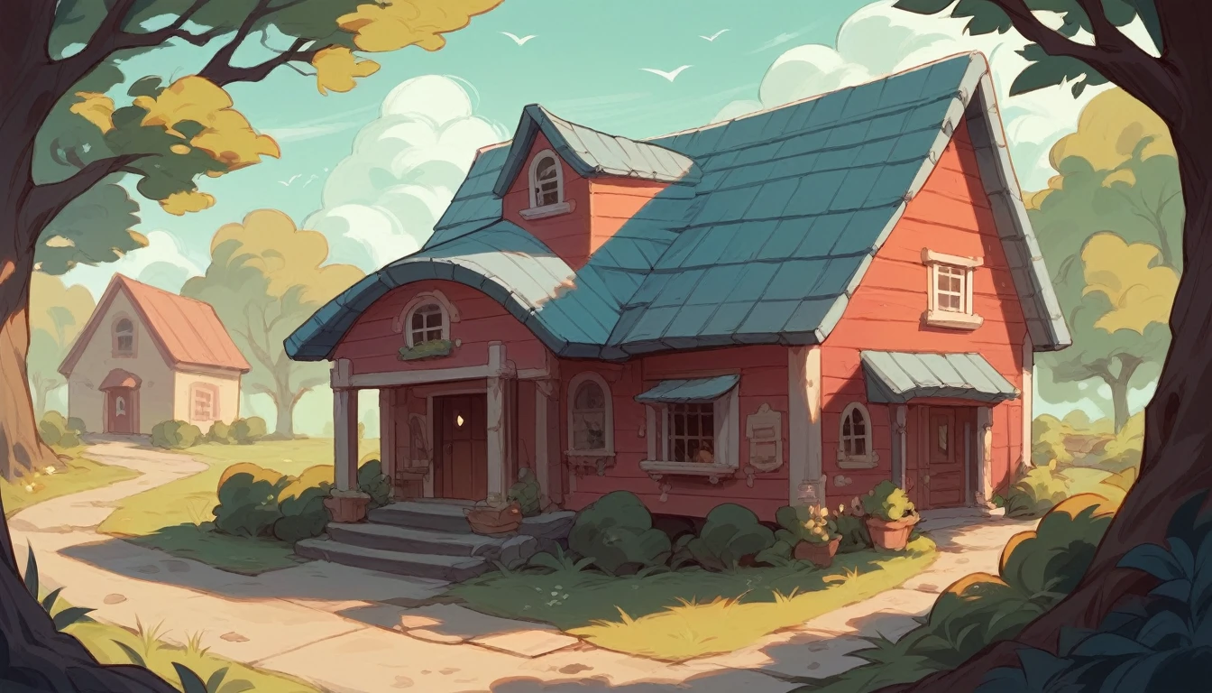 Generate a photo of a girl in a humble house