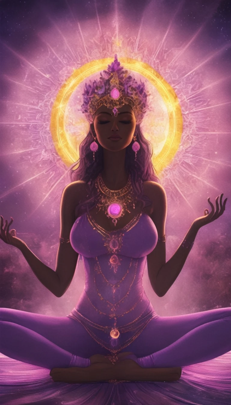 I need a spiritual background, shades of purple, lilac, Pink, yellow lights, golden energy