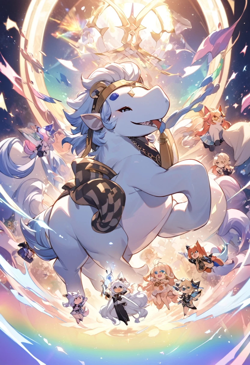 Chronos, a cashier with an ordinary appearance, engaged in a ritual that was eccentric to say the least during his lunch break. Perched on a dolphin-headed elephant riding a rainbow unicorn, he savored a juicy plum while swaying to the swaying rhythm of Bouba's dance.
But Chronos was not a simple human. Beneath his fleshly envelope slumbered Firedash, a trigender Pyrofox, a flamboyant creature with three genders, prisoner of his body like an animal spirit. Although lacking Firedash's pyrotechnic powers, Chronos felt fiery energy bubbling beneath his skin with every dance move.