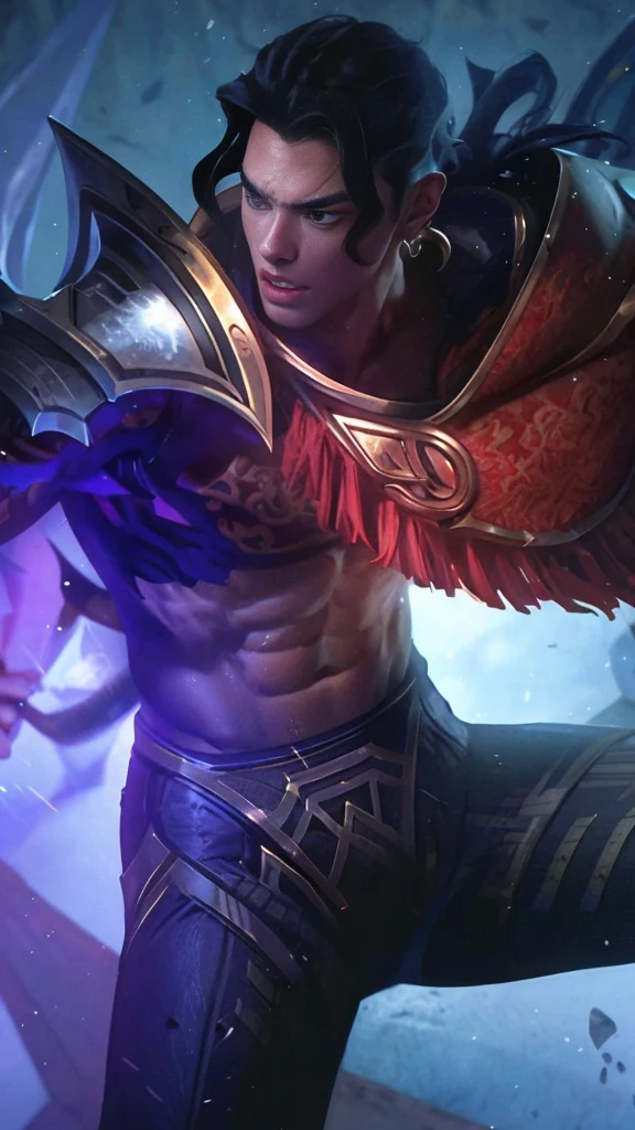 High quality, masterpiece, highly detailed, 8k, perfect face, perfect body, realistic, photogenic, man, Asian, young, black hair, short hair, handsome, detailed eyes, beautiful detailed nose, realistic body, realistic light, comfortable expressions, cute guy, sweat guy, cool guy, abs sixpack, model style, sexy clothes , full body, clean skin, neckless