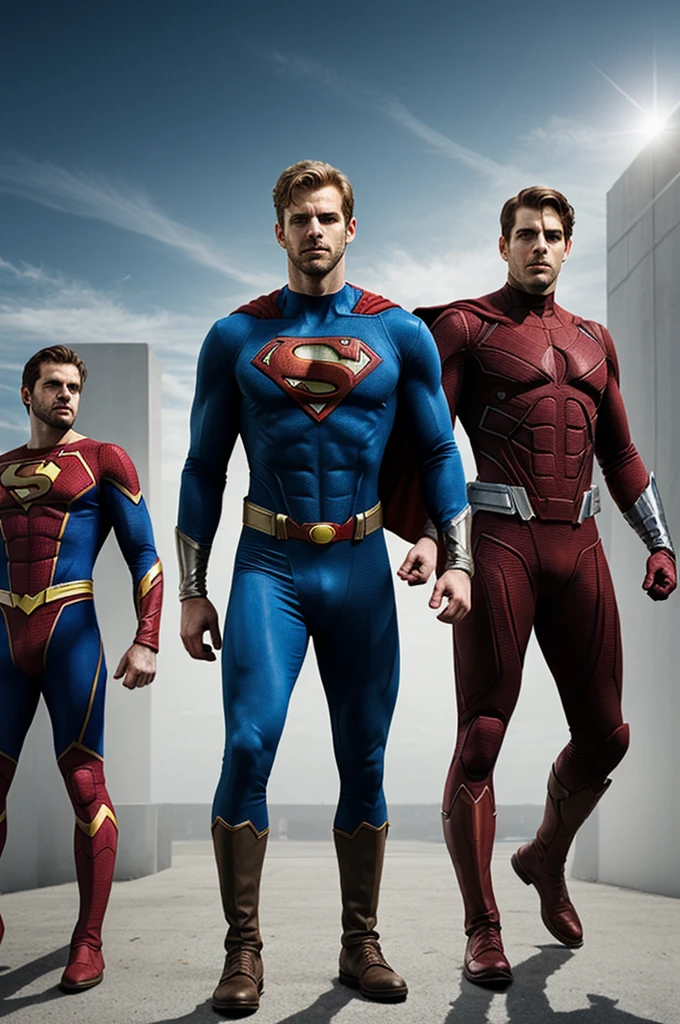 Men in superhero costumes 
