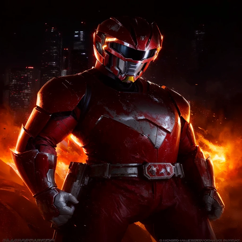 a close up of a man in a red costume standing in front of a city, power ranger, power rangers film, the secret seventh power ranger, tokusatsu, red armor, the red ninja, silver armor and red clothing, superhero from the boys tv show, power rangers, red demon armor, blood red armor, zordon from power rangers, textless, dragon face power ranger helmet with scale texture of a dragon, red in color, with gold accents, black accents, red jewel intricate detail, highly detailed, volumetric lighting, 4k rendering, stock photo, ultra-realistic, realistic textures, dramatic lighting, depth of field, film, (very wide angle: 1.3), dark light, wide angle INa close up of a person holding a gun near a giant alien, red power ranger, power ranger, the secret seventh power ranger, tokusatsu, power rangers film, ranger, green armor, inspired by Ryan Barger, power rangers, wearing green battle armor, metallic green armor, by Ryan Barger, wearing green armor and helmet, kamen rider