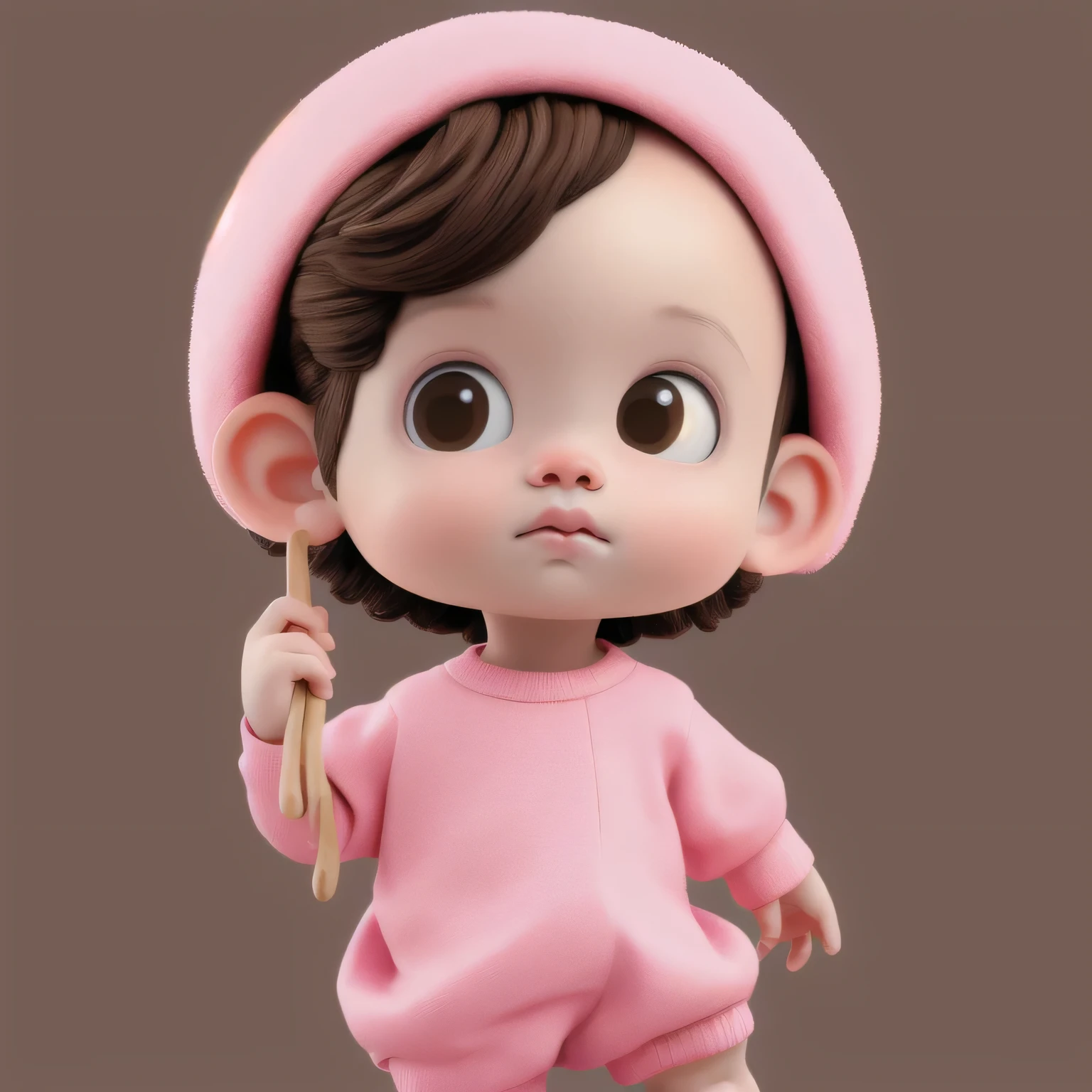 (( Best Quality ))baby de 9 meses, hairless, Baldie, baby, brown skin, baby fofa, Brown eyes, mulatto, baby muito fofa, baby linda, baby encantadora, pink suit