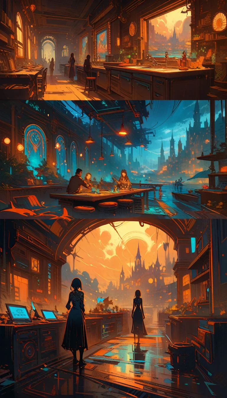((best quality)) , ((masterpiece)) , (detailed),designed by ilya kuvshinov, giuseppe dangelico pino, michael garmash, rob rey and disney, digital art, (Woman:1.1) , wearing Lace Shuka, Best quality, Thunderstorm, blueprint, kitchen scenes, subdued tones, Symbolist, intricate ironwork, unpredictable results, German Impressionism, drawing, cityscape, sci-fi, highly intricate, illustrious, detailed, delicate, fine polished,(((concept art ,Shameful . digital artwork, illustrative, painterly, matte painting, highly detailed)))
