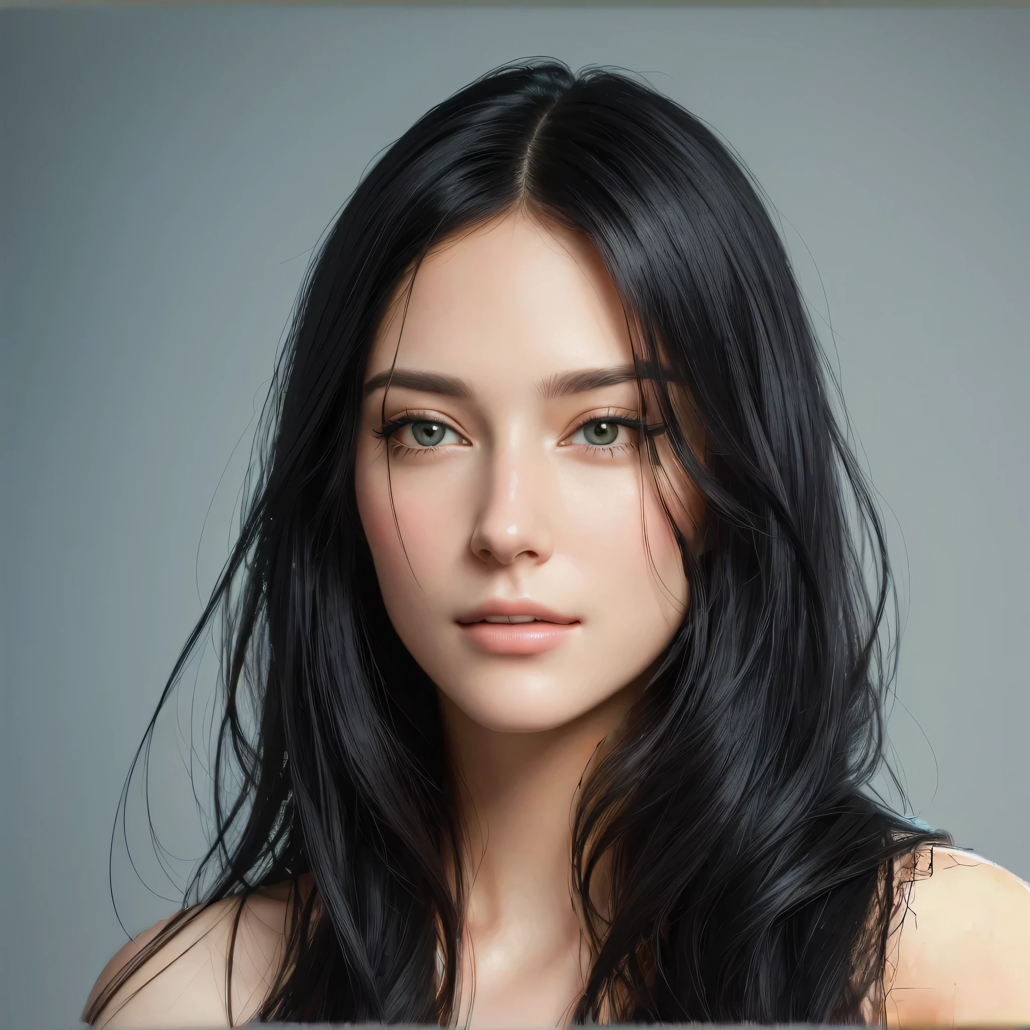 There is a woman with long hair looking at the camera, photobeautiful realistic face, realistic digital painting, beautiful realistic face, beautiful realistic face, hyperbeautiful realistic face, true-to-life portrayal, realistic detailed face portrait, digital art portrait, photorealistic face, photorealistic digital painting, realistically rendered face, highly detailed realistic face, accurate ultra-realistic faces, photo true-to-life portrayal