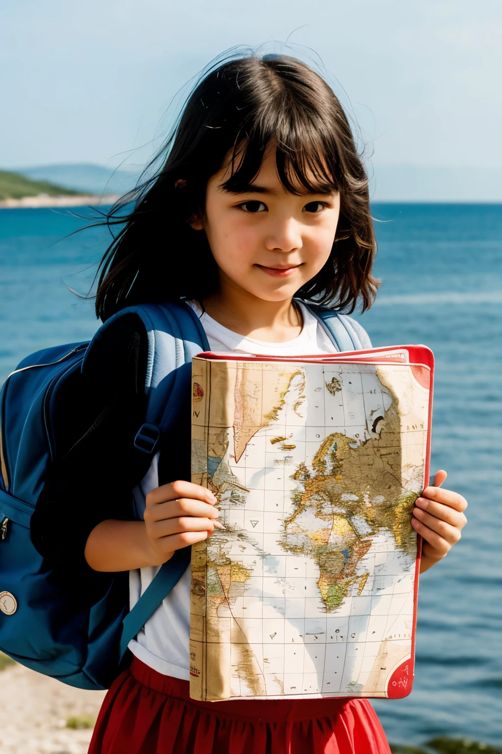 Luna packed her backpack with everything she needed.: A map, a compass, and his favorite story book. He said goodbye to his family and headed towards the port.