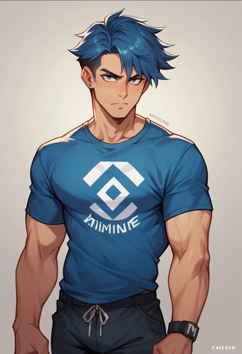 Create a blue team shirt with a diamond logo