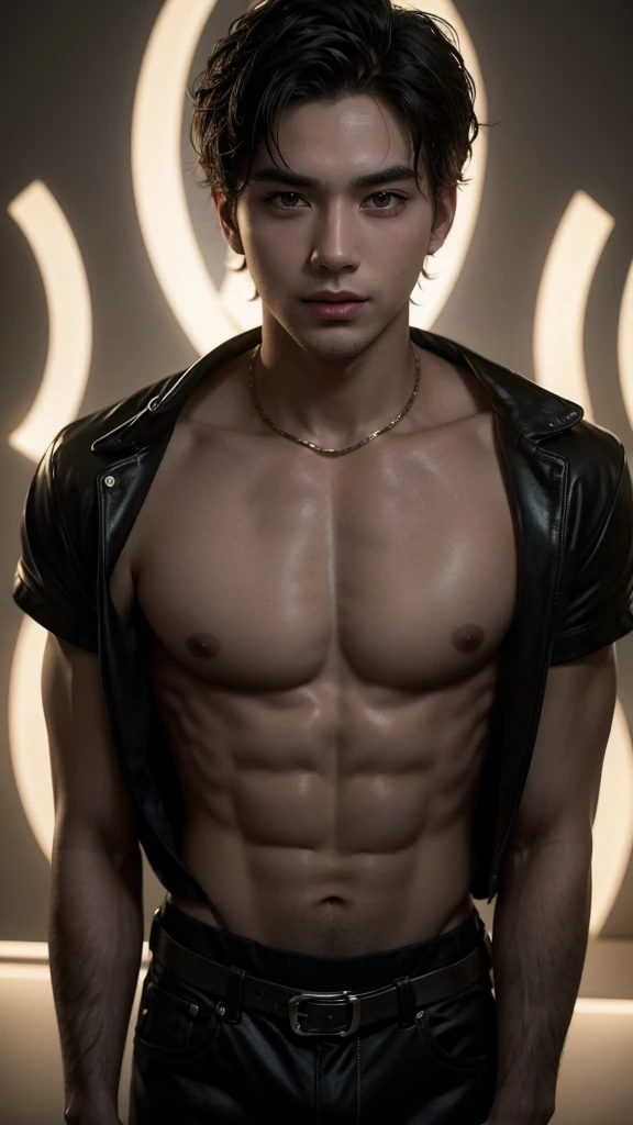 naughty man, stylish, bonitas, written glow up in the center of the screen, good lighting