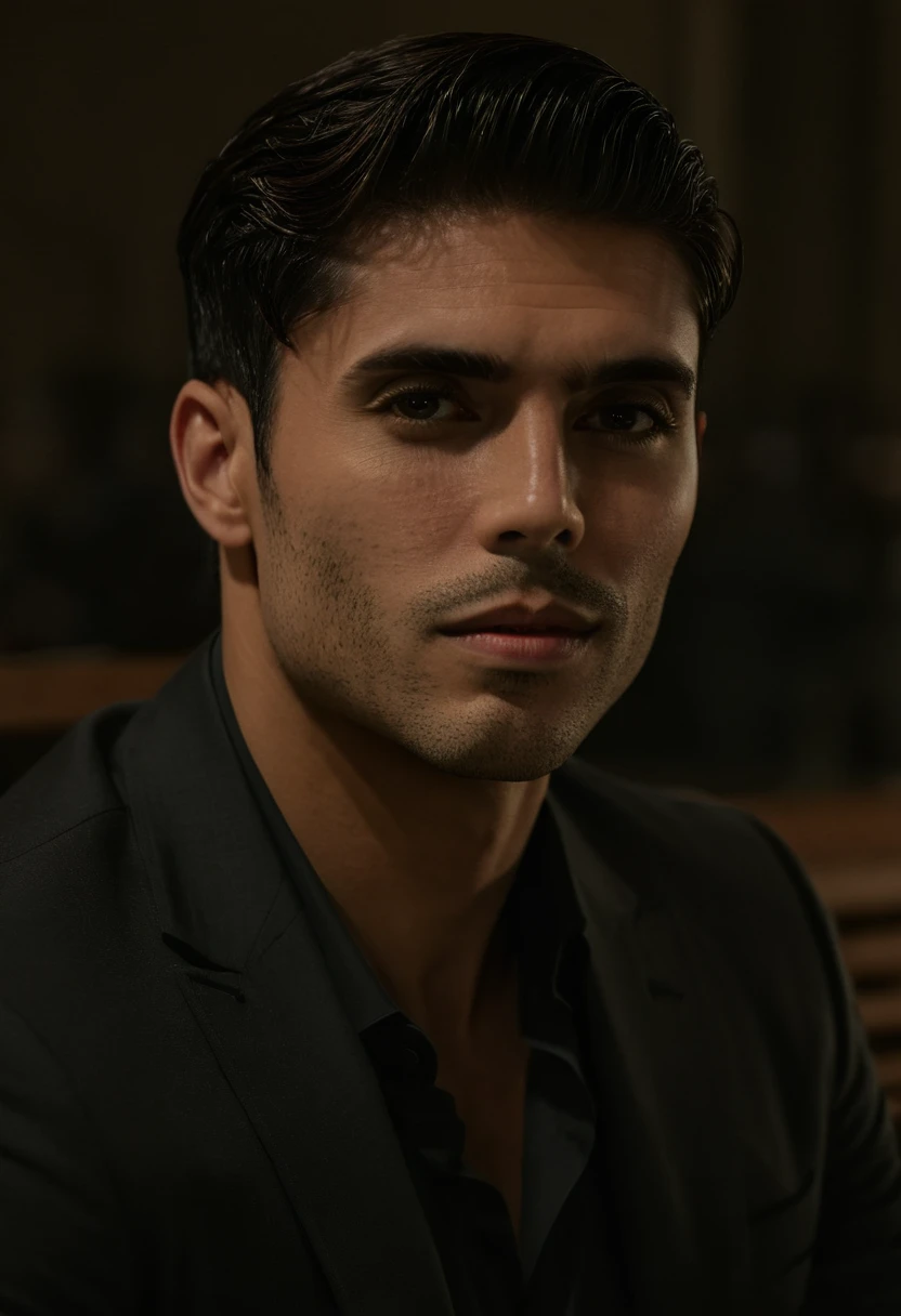 gu,a handsome man in a party, sitting on a bench, looking to the side, detailed facial features, sharp focus, 8k, photorealistic, professional photography, dramatic lighting, cinematic composition, elegant attire, high-quality, hyperrealistic, intricate details, flawless skin, intense gaze, natural expression, chiaroscuro lighting, dramatic shadows, warm color tones, sophisticated style, luxurious environment