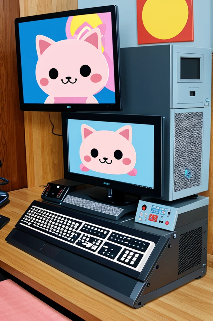 Kawaii cartoon computer