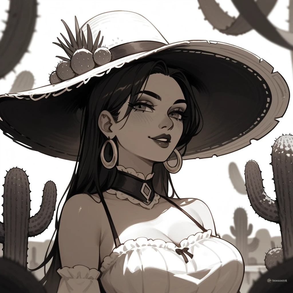 (score_9,score_8_up,score_7_up,score_6_up,score_5_up,score_4_up)cactus monster in a Sombrero in ron English art style