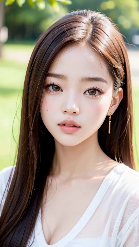 close-up of a face、Un primer plano de una mujer con el pelo largo y una camisa blanca, jennie blackpink, de cara redonda, Jinyoung Canela, ulzzang, rasgos de la cara coreana, joven y adorable rostro coreano, pale korean adorable face, jaeyeon nam, muchacha coreana, Southeast Asian with round face, pale round face, Hermosa cara redonda, heonhwa choe, Hermosa mujer surcoreana