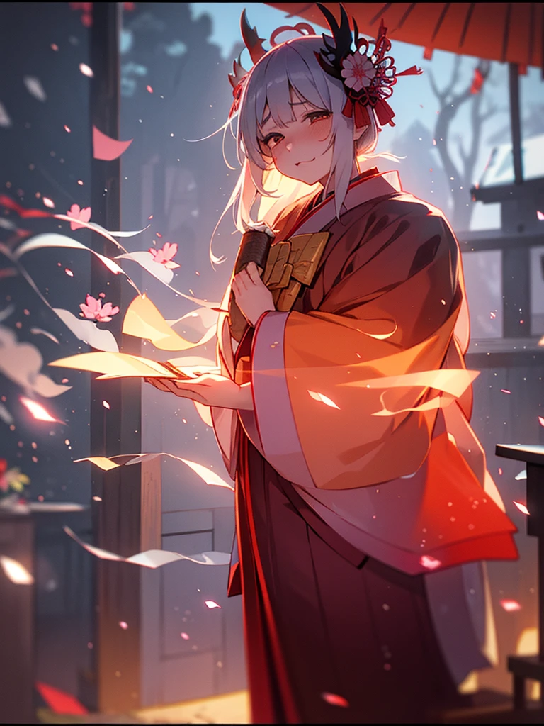 (Sumilux f1.4 50mm , low Latitude old color negative film , cross process , bokeh, flare, chromatic aberration , soft focus, (Shallow focus) , soft glow , Maximum aperture, High Key , Transparent depiction) , kawaii hentai anime , Elegance erotica , Japanese Heian period , Shrine maiden girl, kitsune mask , (round Maro eyebrows) , kimono , (Peony flowers blooming:0.8) , Snow is falling , steamy breath , Kagura Dance , passion , Drinking amazake , Drunkard , seduce , Hyakki yagyo emaki , Demons and monsters run rampant , Clothes come undone