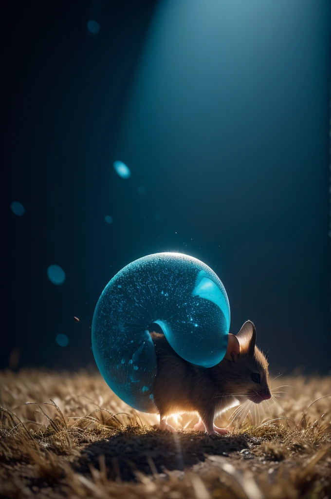 8k, artistic photography, best quality, mastpiece: 1.2), a (rating: 1.2) Draw,like a mouse with a bundle over his shoulder walking through a wheat field, full-length candid movie, blue hype, 16 microns, poptpa 400 film, easily removable film, realistic, sad atmosphere, good lighting, repulsive atmosphere., positive collapse, kodak poptpa 400, photography, R, Natural light, blue glare, blue reflection, push-up, smooth, abstract, splashing, oily, painful collapse, actual isometry, bioluminescence of parts: потрясaющaя realistic photography мокрой кости структурa, 3d image, range of octane number, detailed down to the smallest detail, Cinematic, works on aptstation | isometric / Centered Information
