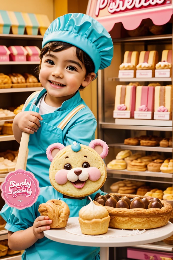 Create a logo for a pastry shop named Andy Pandy with its slogan Andy Pandy: Sweetening your moments