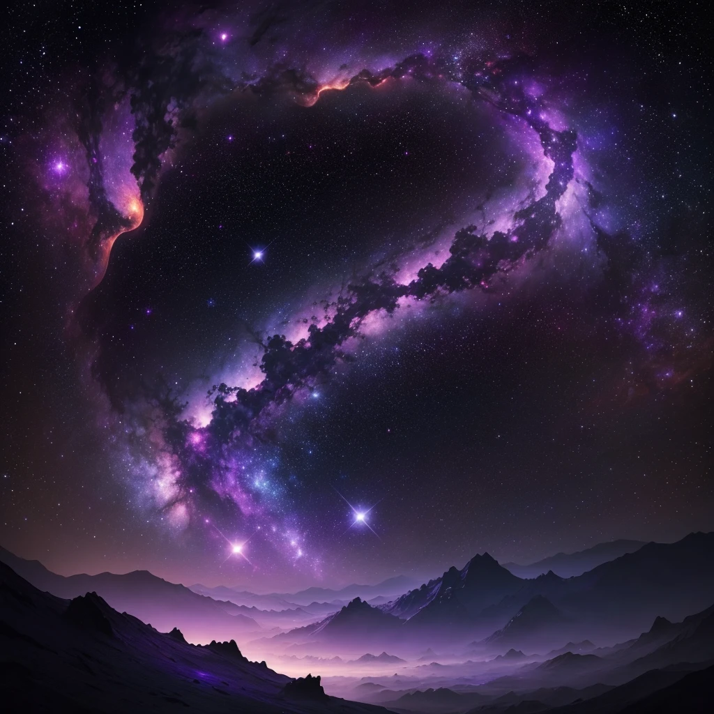 A cosmic scene featuring a vast expanse of space in various shades of purple. The image includes swirling nebulae and distant galaxies with vibrant hues of violet, lavender, and deep indigo. Stars and celestial objects are scattered across the scene, glowing softly against the purple backdrop. The space has a dreamy and otherworldly quality, with subtle gradients and star clusters creating a sense of depth and infinite expanse. The overall atmosphere is mystical and captivating, evoking a sense of wonder and exploration.
