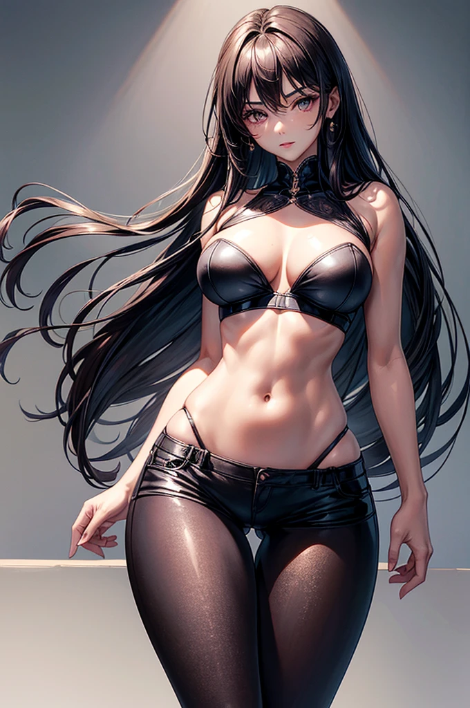 ((highest quality)),(ultra high resolution),(Super detailed), (best work of art), (ung girl:1.5), beautiful and well-shaped face:1.5,(Beautiful skin with precise and detailed depiction:1.6),(sports bra and waist band hotpants shorts ),gorgeous, masterpiece, best quality, high-resolution, finely detailed, extremely detailed and beautiful, distinct-image, hourglass figure. 1 girl, 18 year old teen, solo, sharp facial features, oval shaped face. cherry red lips, lightly tanned white skin. velvet-colored eyes, C-cup breasts, tall height(175cm), slim thick yet chiseled body type, flowing waist length dark violet-black hair, small narrow waist, long and slender legs, curvy wide hips, elegant gothic courtyard setting