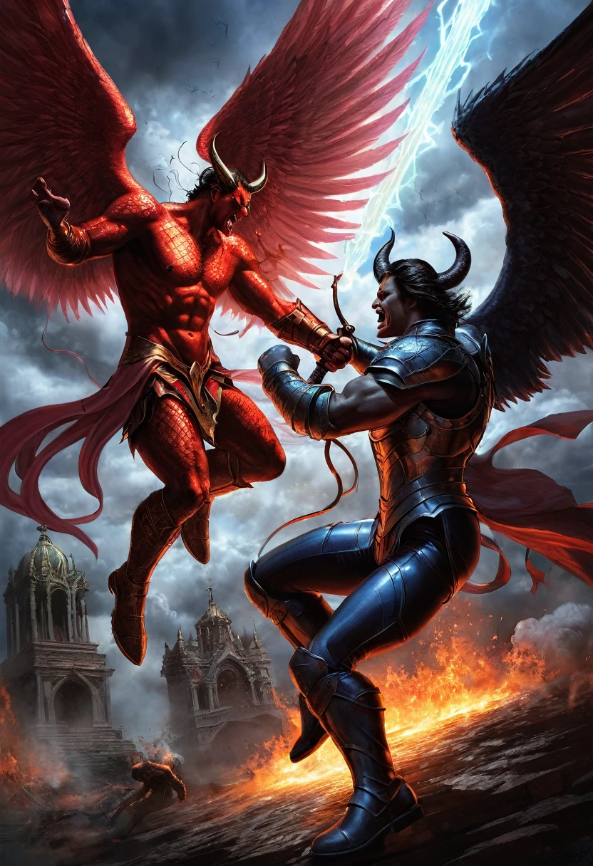 archangel fights demon