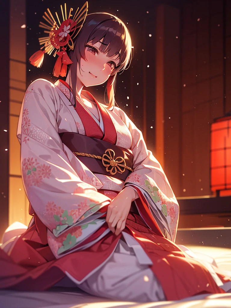 (Sumilux f1.4 50mm , low Latitude old color negative film , cross process , bokeh, flare, chromatic aberration , soft focus, (Shallow focus) , soft glow , Maximum aperture, High Key , Transparent depiction)  , Japanese Heian period , Royal girl, rabbit ear , (round Maro eyebrows) , kimono, sitting , (Peony flowers blooming:0.6) , closeup face , Snow is falling , steamy breath , spread legs