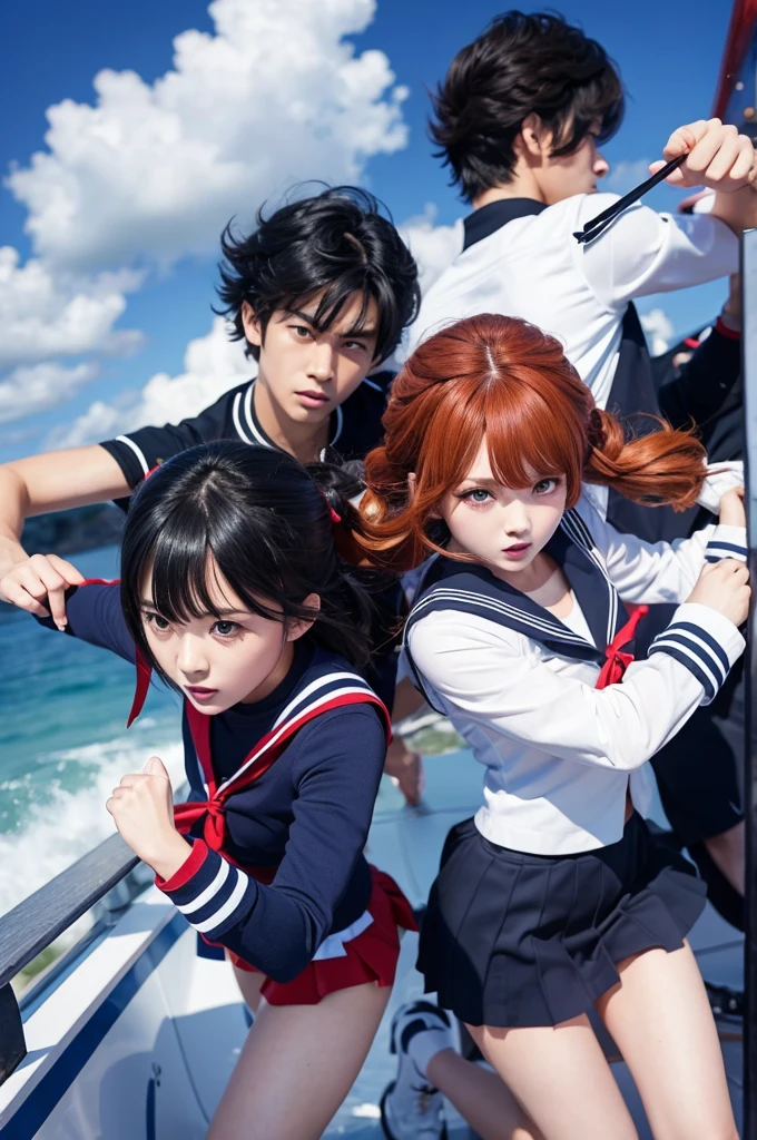 Sailor suit men and women fight Anime Style