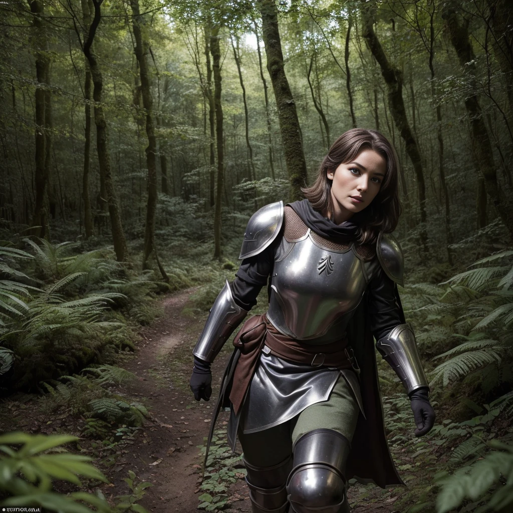 un sérafimsakura, yeux parfaits, (ultra realistic:1.5), (debout dans la forêt:1.2), (photo en gros plan:1.5), (armure de paladin noire:1.2), (complexe:1.2), (regarder la caméra:1.2), (best quality:1.2),