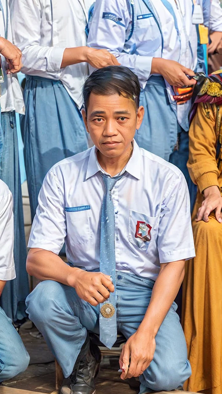 4k, best quality, Masterpiece, Ultra high resolution, beautiful light, (realistic, photo-realistic:1.4), realistic background, Jokowi, 1 person, 50 years old, Wear the superhero Captain America costume with a concave disk., Long shot, Detailed professional photos of amazing men., Lightning in the cinema, Octane rendering, unreal engine, Volume dtx