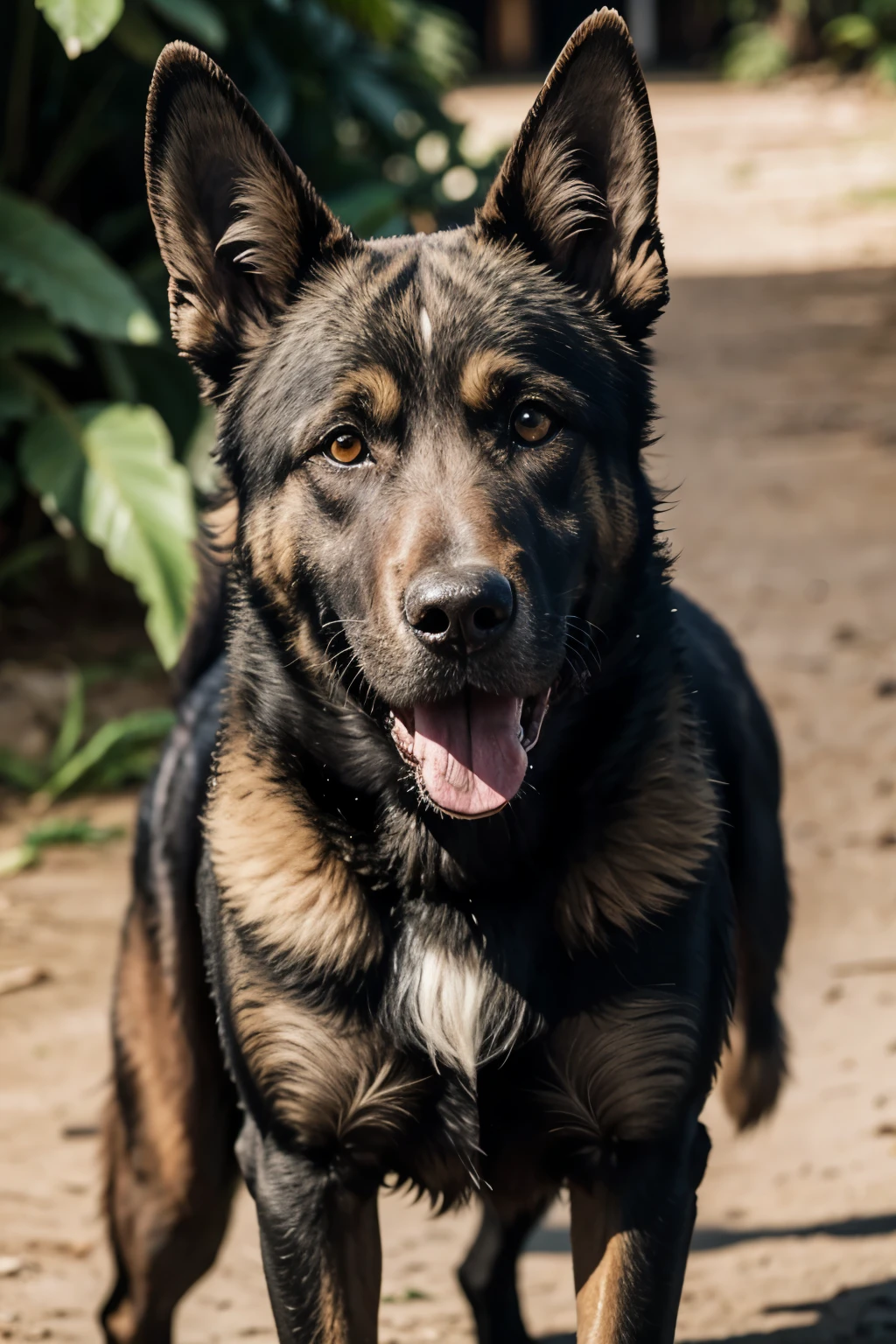 Generate an image of a Brazilian army war dog