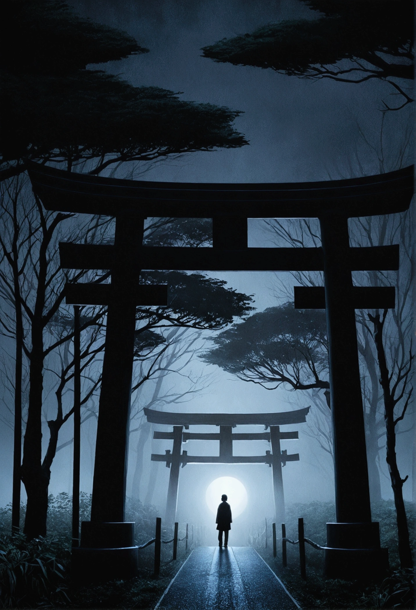 Junji Ito、torii、Square、Very dark、Thick Fog