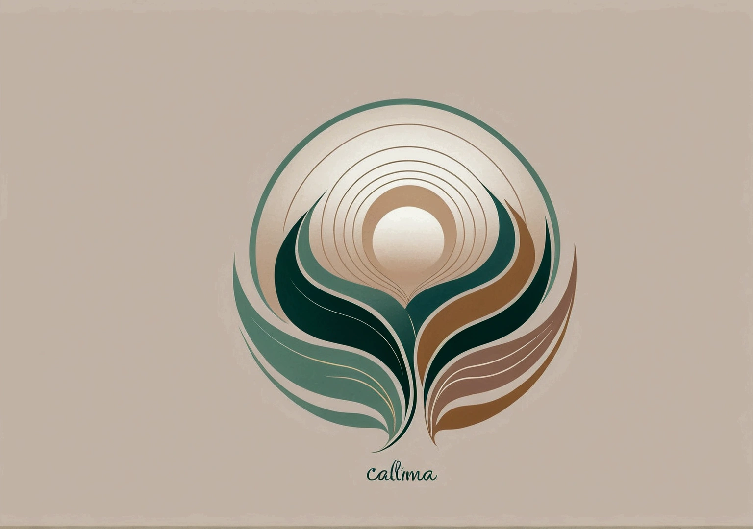 A calming logo for "Calma Mente" symbolizing relaxation, inner peace, and meditation, with soft pastel colors, flowing lines, organic shapes, minimalist design --s 130 --no text
