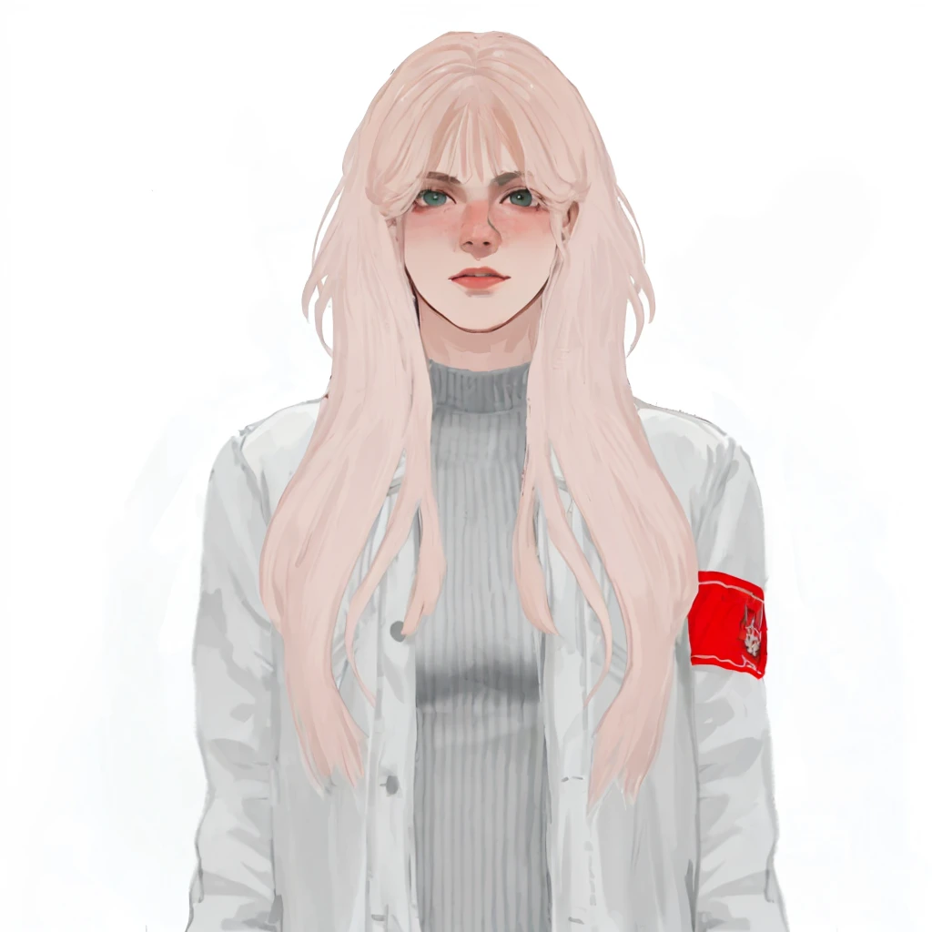 (masterpiece:1.2, best quality), (1women, solo, upper body:1.2),flat face,Hair: buzz cut, Clothing: oversized, distressed denim jacket with patches and pins, paired with black skinny jeans and combat boots, Hanging out in an underground music venue or street art exhibit