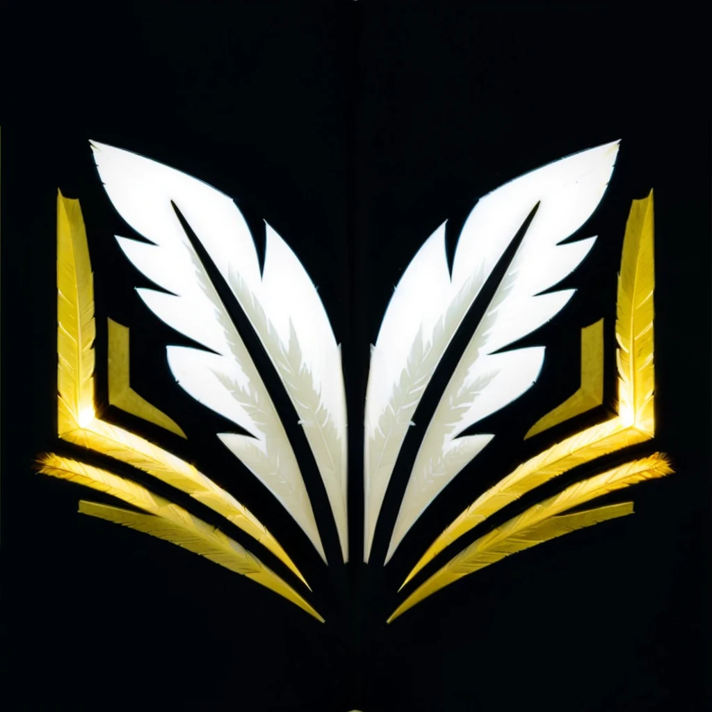 a close up of a book with a feather on it, emblem of wisdom, single logo, avatar image, logo without text, open books, profile picture, profile image, arcane books, the art of books, encyclopedia illustration, an open book, tony robert - fleury, detailed book illustration, insignia, story book design, scholar, golden feathers