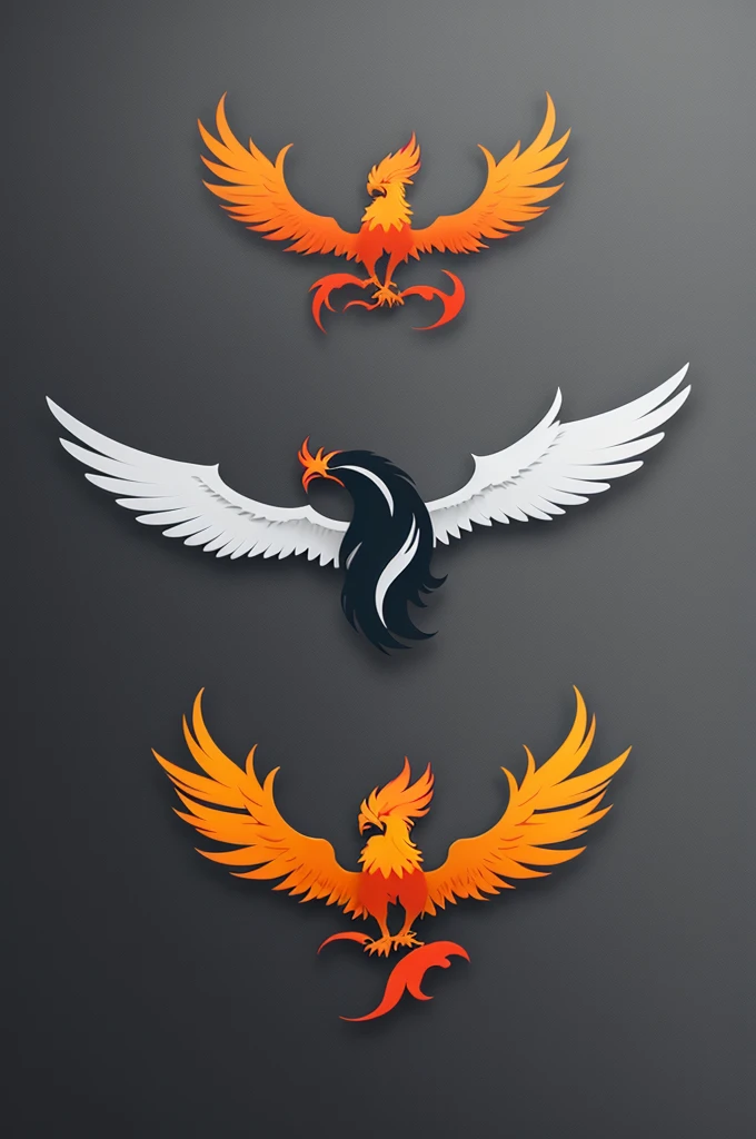 Create a minimalist phoenix logo